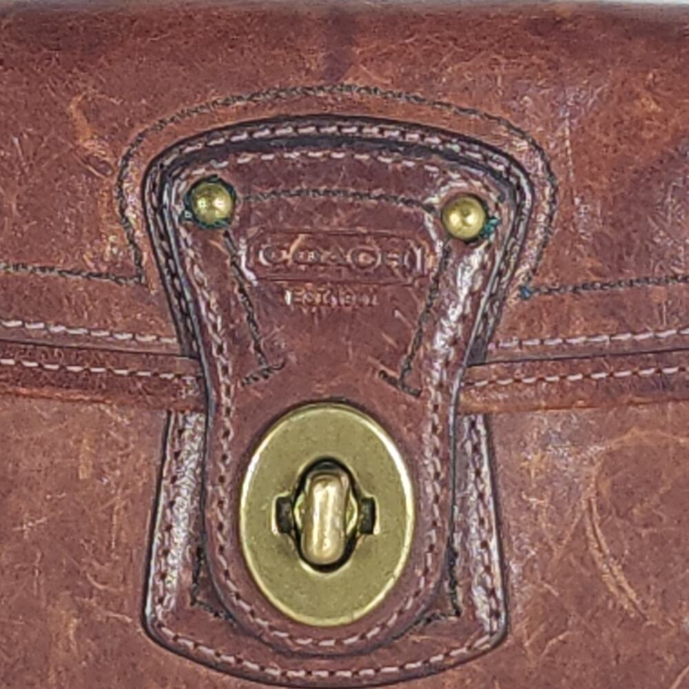 Coach Legacy 65th Anniversary Brown Leather Mini Flap Wristlet Wallet Bag - Picture 9 of 16
